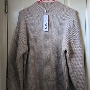 525 America Cream Cable Knit Sweater